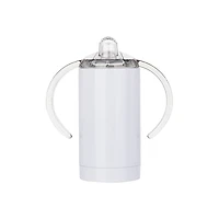 Craft Express 13oz. White Sippy Cup with Spout Stainless Steel Set