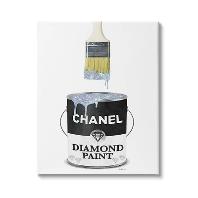 Stupell Industries Glam Pop Fashion Diamond Paint Deluxe Designer Black Canvas Wall Art