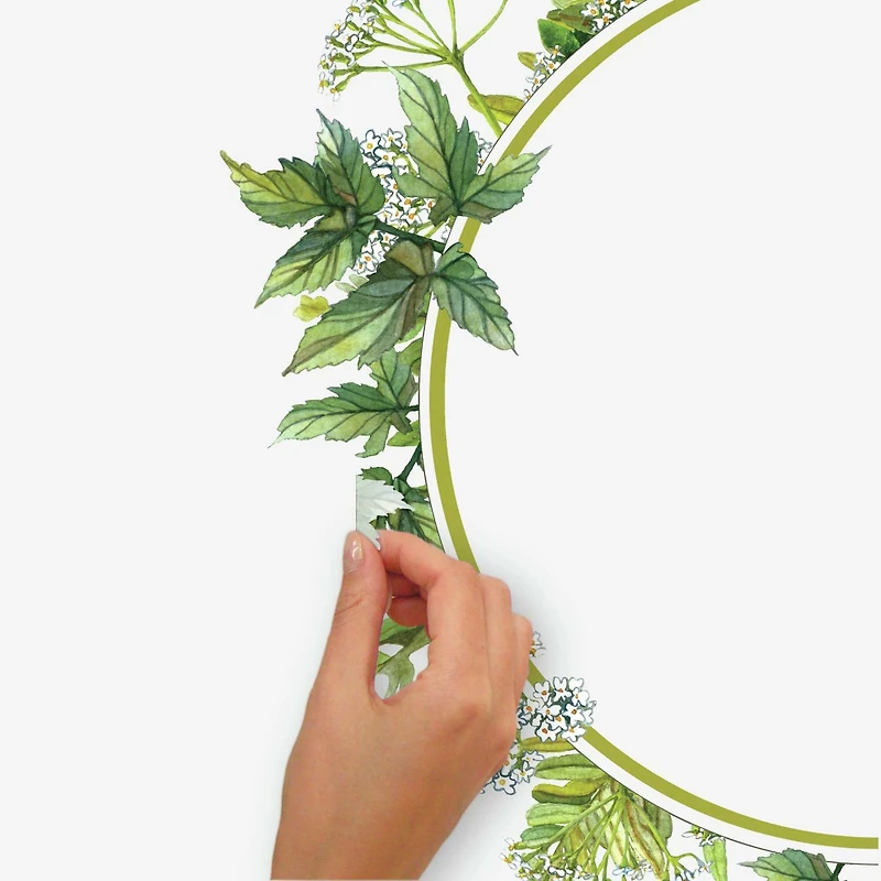 RoomMates Fern Peel & Stick Decals with Circle Mirror