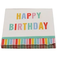 Happy Birthday Stripes Beverage Napkins, 20ct. by Celebrate It™