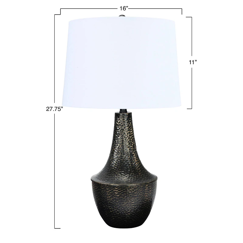 Hello Honey® 28" Hammered Metal Table Lamp with Linen Shade