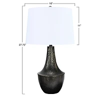Hello Honey® 28" Hammered Metal Table Lamp with Linen Shade