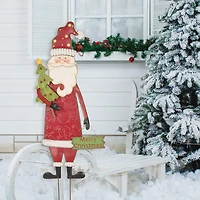 Glitzhome® 3ft. Metal Snowman & Santa Yard Stake Set