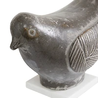 Set of 2 Brown Ceramic Coastal Bird Sculpture, 16.75", 18.25"