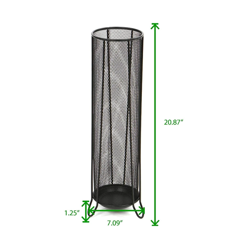 Mind Reader Black Round Metal Mesh Umbrella Stand