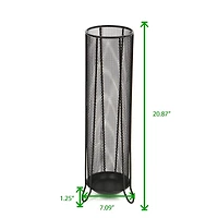 Mind Reader Black Round Metal Mesh Umbrella Stand