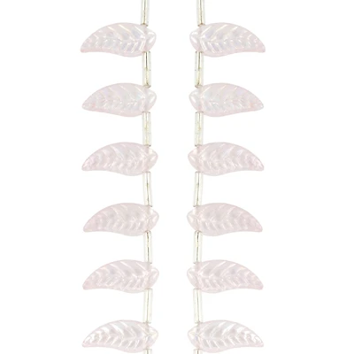 Pink Glass Leaf Beads, 18mm by Bead Landing™