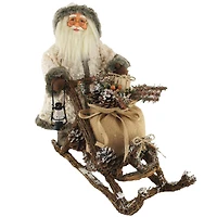Santa's Workshop 19" Woodsman Santa on Mushing Sled Figure