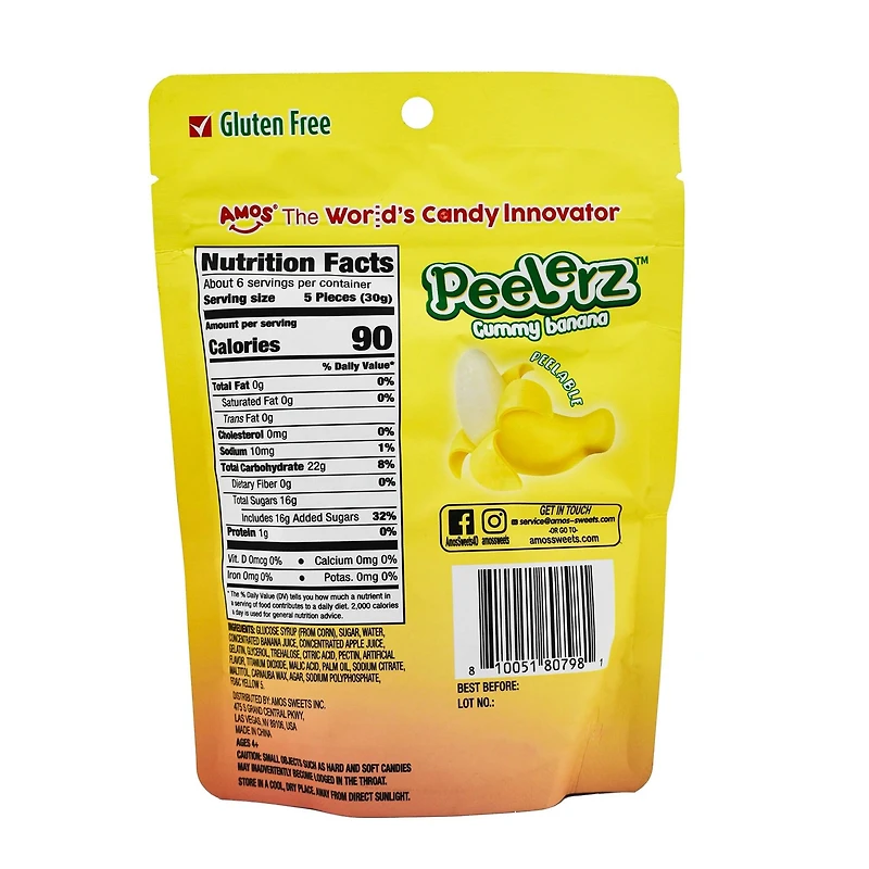 Amos Peelerz™ Gummy Banana Peelable Candy