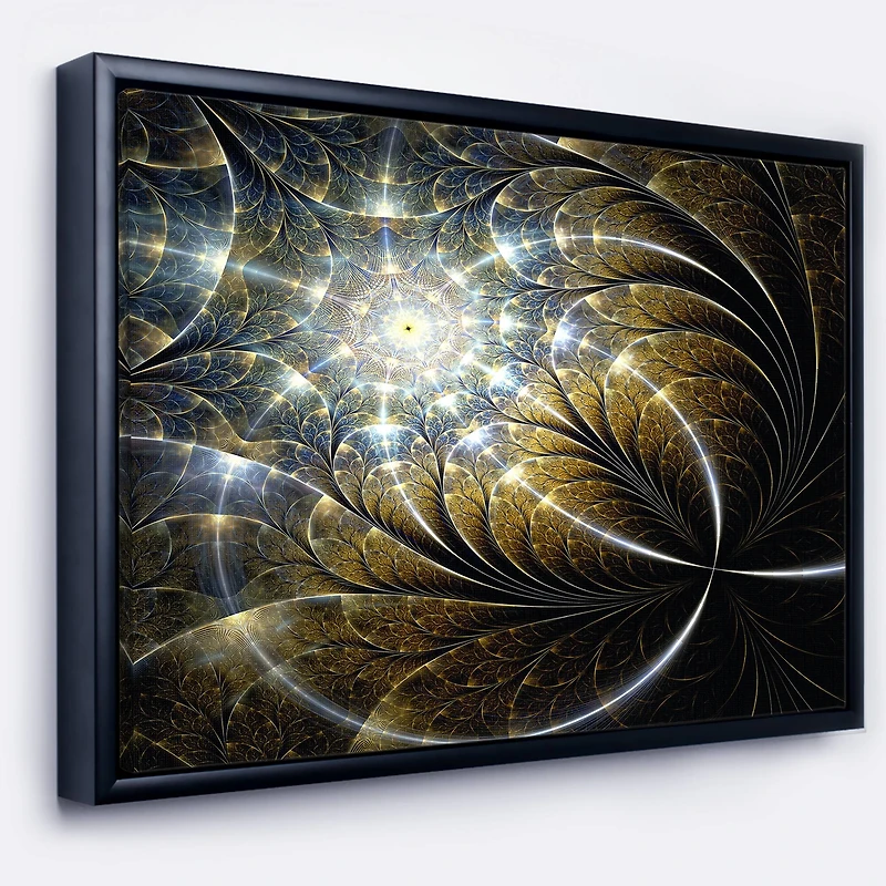 Designart - Symmetrical Dark Golden Fractal Flower