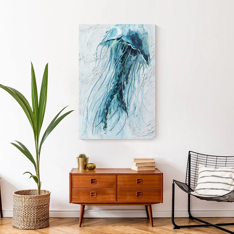 Painted Jelly Fish 24" x 36" Canvas Wall Art