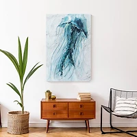 Painted Jelly Fish 24" x 36" Canvas Wall Art