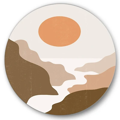 Designart - Lanscape With Full Moon In Terracotta Tones