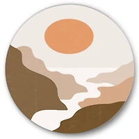 Designart - Lanscape With Full Moon In Terracotta Tones