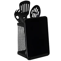 Kitchen Details Industrial Collection Matte Black Tablet and Utensil Holder