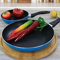 Gibson Home® 2-Piece 10'' Blue Aluminum Frying Pan Set