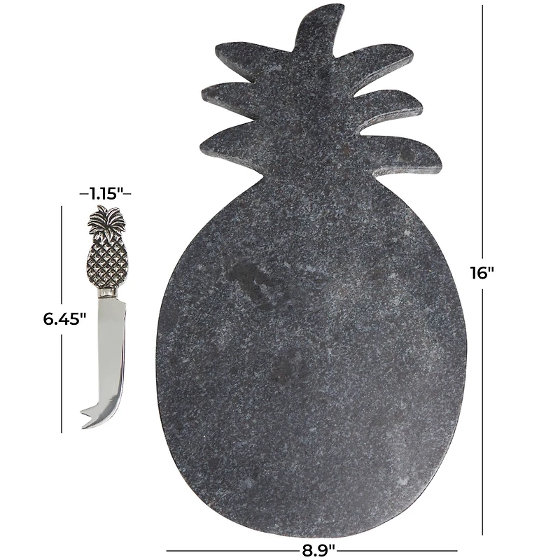 Black Marble Cutting Board & Cheese Knife Set