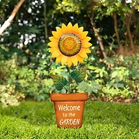Glitzhome® 36" Welcome to the Garden Sunflower Yard Stake