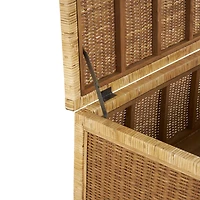 Brown Rattan Storage Box Set with Wrapped Light Brown Edges