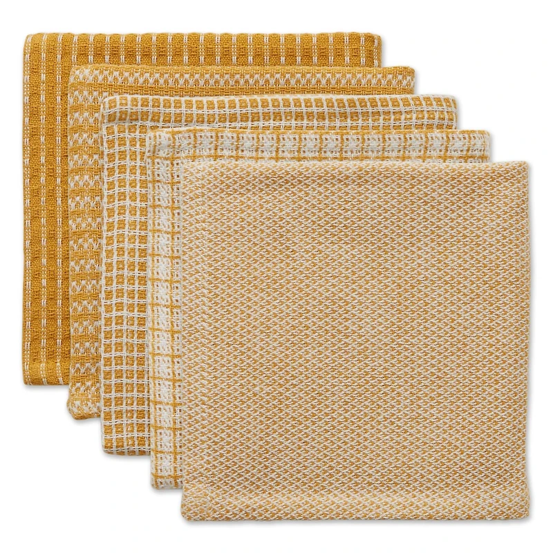 DII® Honey Gold Mixed Pattern Dishcloths, 5ct.