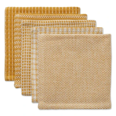DII® Honey Gold Mixed Pattern Dishcloths, 5ct.