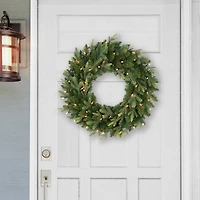 24" Pre-Lit Balsam Fir Wreath