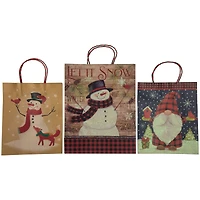 20-Count Assorted Paper Christmas Themed Gift Bags