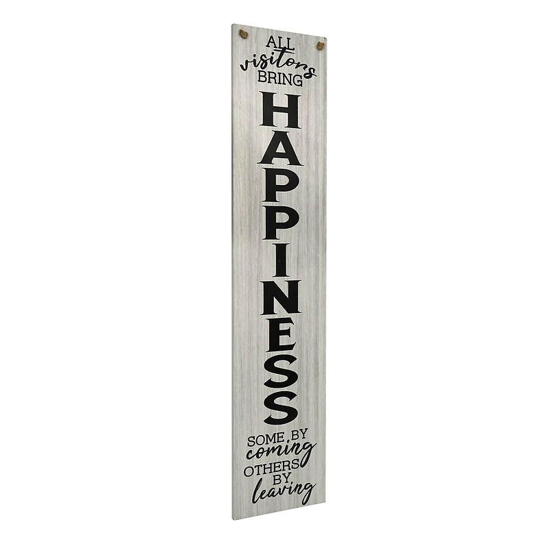 American Art Décor™ 47.25" Already Disturbed & Happiness Double-Sided Hanging & Leaning Wall Sign