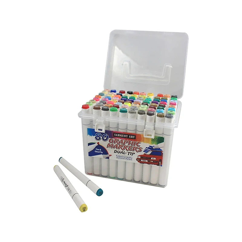 Sargent Art® 80-Piece Dual-Tip Triangular Marker Set