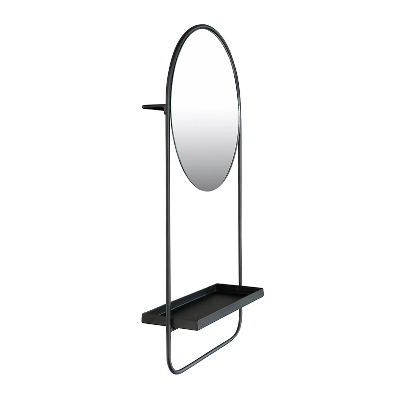 Hello Honey® 23" Metal Wall Mirror, Shelf & Hanging Rod