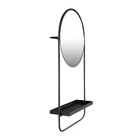 Hello Honey® 23" Metal Wall Mirror, Shelf & Hanging Rod