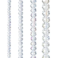 12 Packs: 4 ct. (48 total) Clear Faceted Glass Rondelle Beads by Bead Landing™
