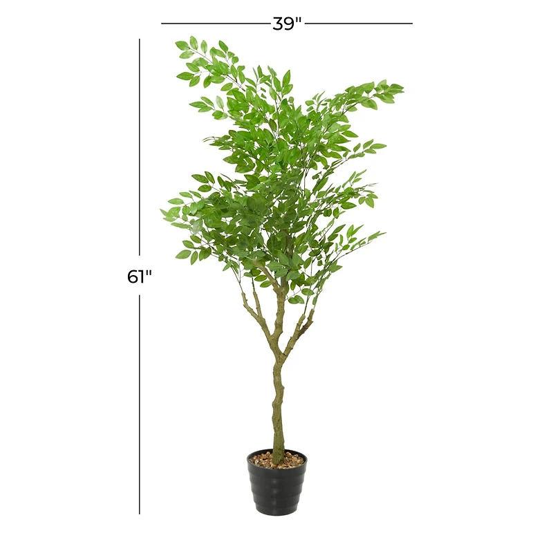 61" Green Vinyl Contemporary Potted Artificial Tree