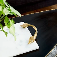21" White Marble Natural Serving Tray