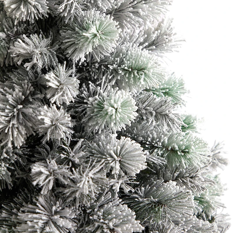 5ft. Pre-Lit Flocked Oregon Pine Artificial Christmas Tree, Clear Lights