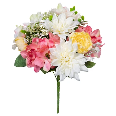 12" Pink & White Dahlia & Hydrangea Deluxe Bush by Ashland®