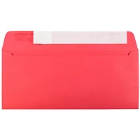 JAM Paper 4" x 9.5" Red Recycled Business Peel & Seal Envelopes