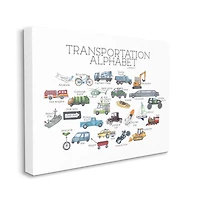 Stupell Industries Kids Educational Transportation Alphabet Canvas Wall Art
