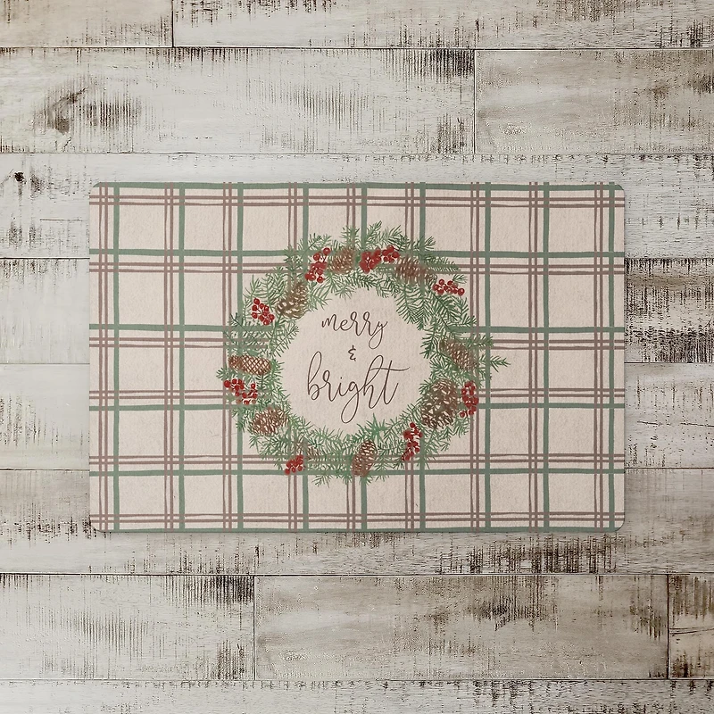 Merry & Bright Plaid Floor Mat