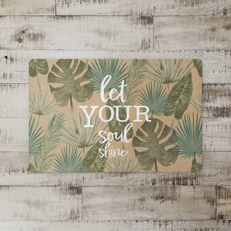 Let Your Soul Shine Topical Palm Floor Mat