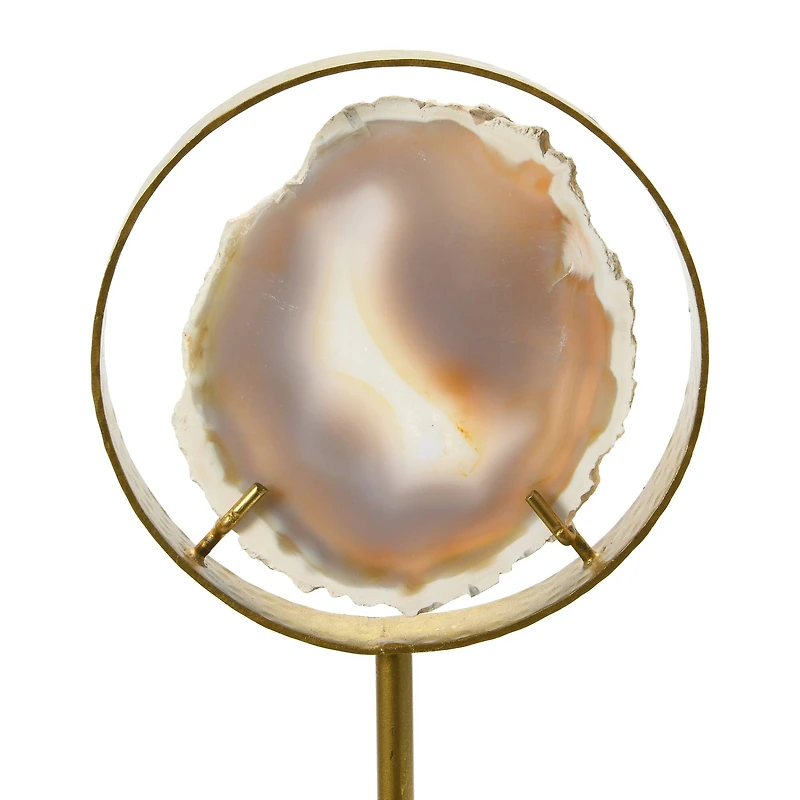 Hello Honey® 18" Gray Agate Accent on Metal & Marble Stand