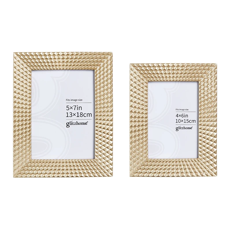 Glitzhome® Modern Gold Tabletop Picture Frame Set