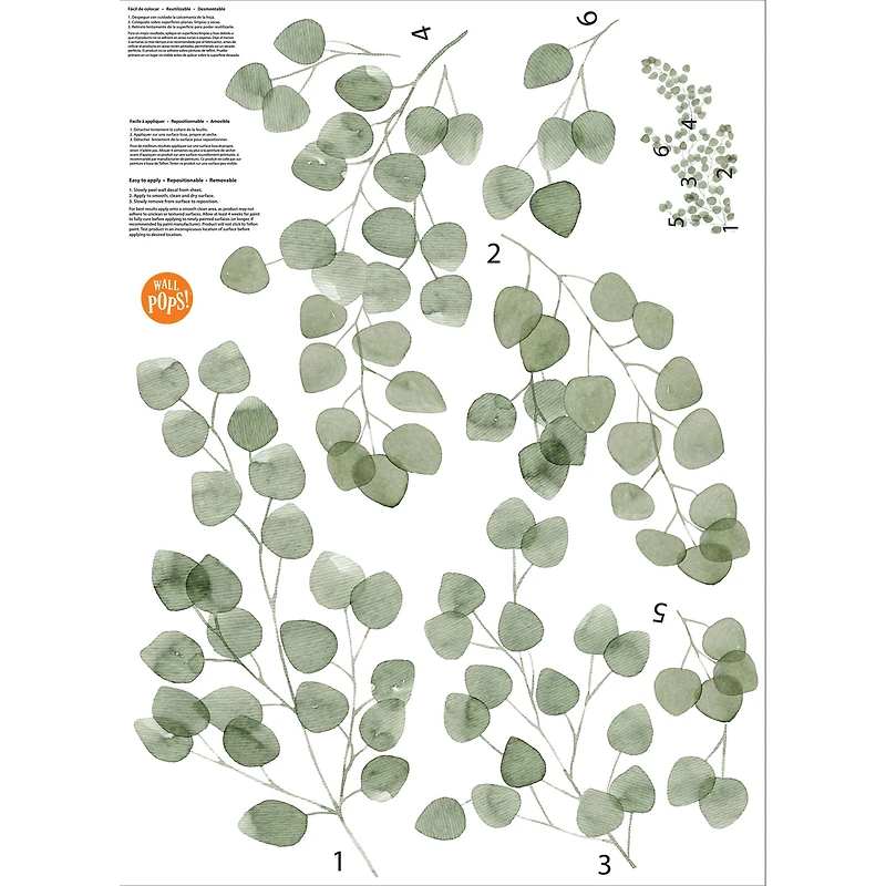 WallPops Eucalyptus Wall Art Kit