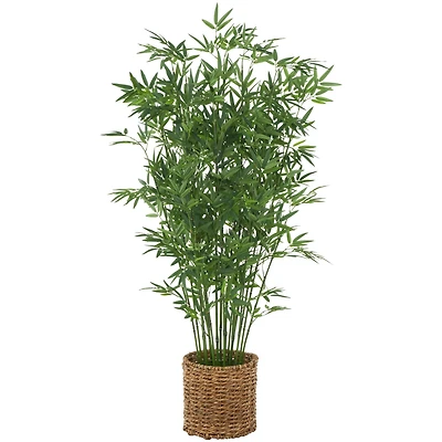 40" Natural Green Foliage Plant in Brown Seagrass Pot