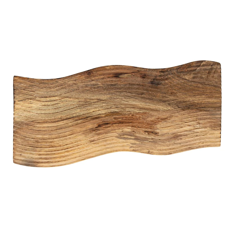 Hello Honey® 16" Walnut Finish Grooved Mango Wood Cheese & Cutting Board
