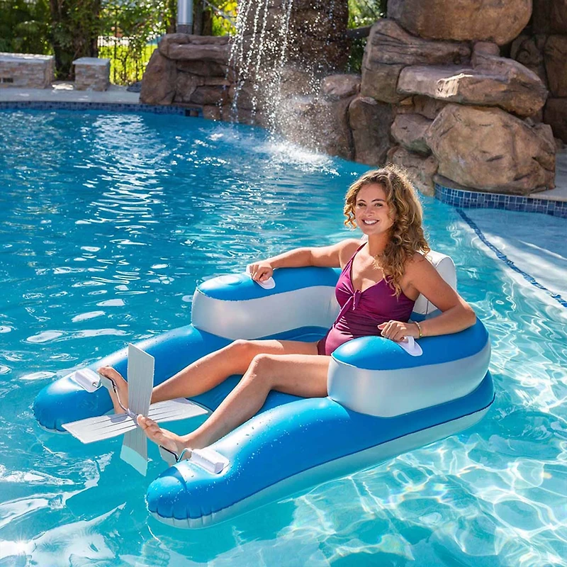PoolCandy Pedal Runner Deluxe Foot Powered Pool Lounger