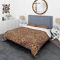 Designart 'Leopard Fur Safari III' Mid-Century Duvet Cover Set
