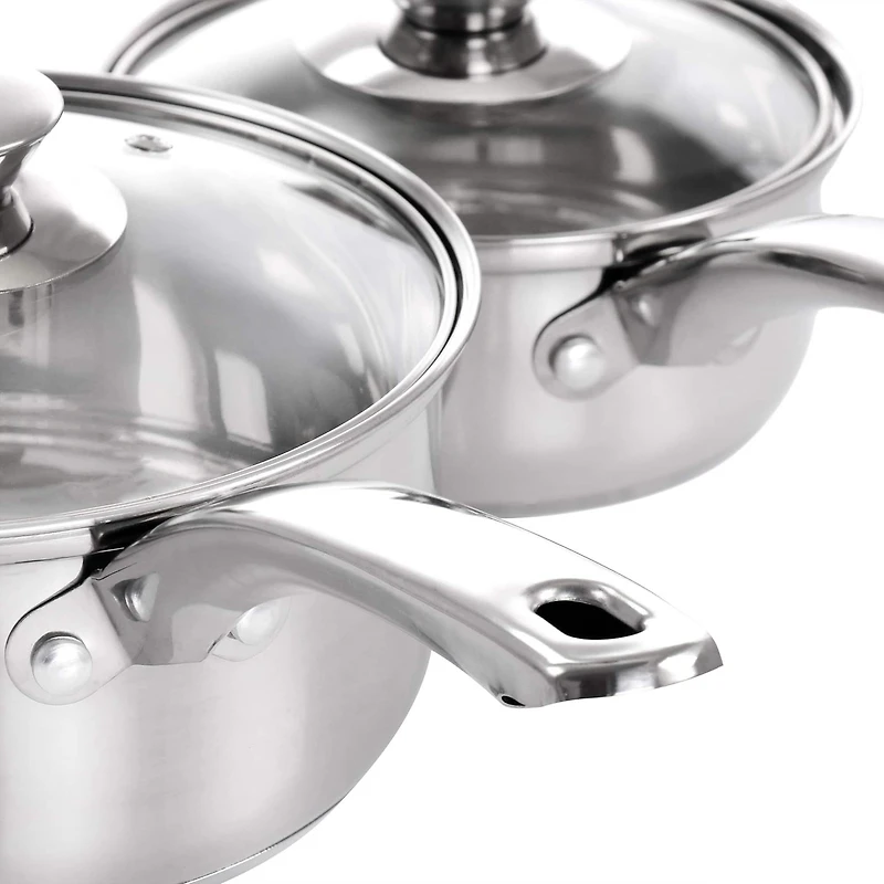 Gibson Home® Anston 7-Piece Silver Stainless Steel Cookware Set