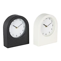 8.75" Textured Decorative Clock with Gold Accents Set