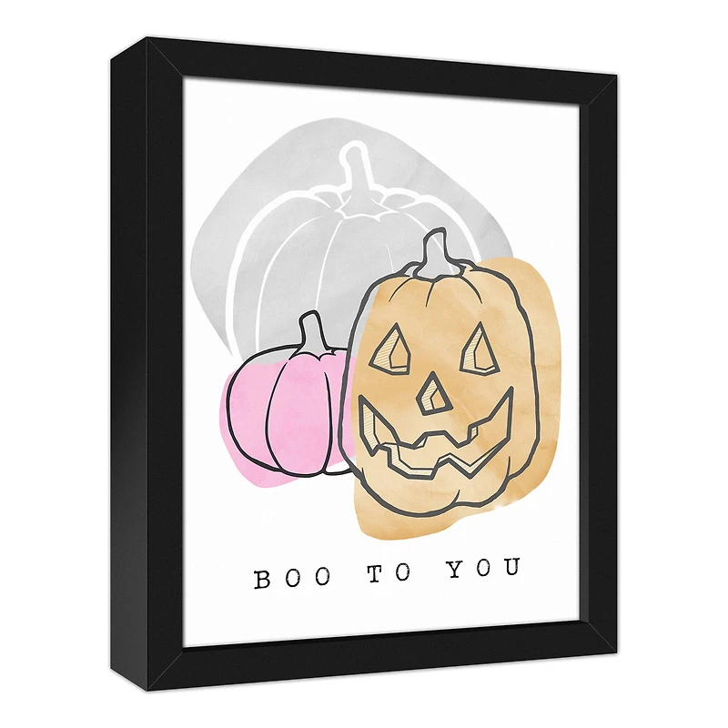 Boo to You Black Framed Canvas Wall Art